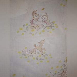 Vintage Baby Crib Fitted Sheet Animals Playing Music Instruments Cat Dog Lamb